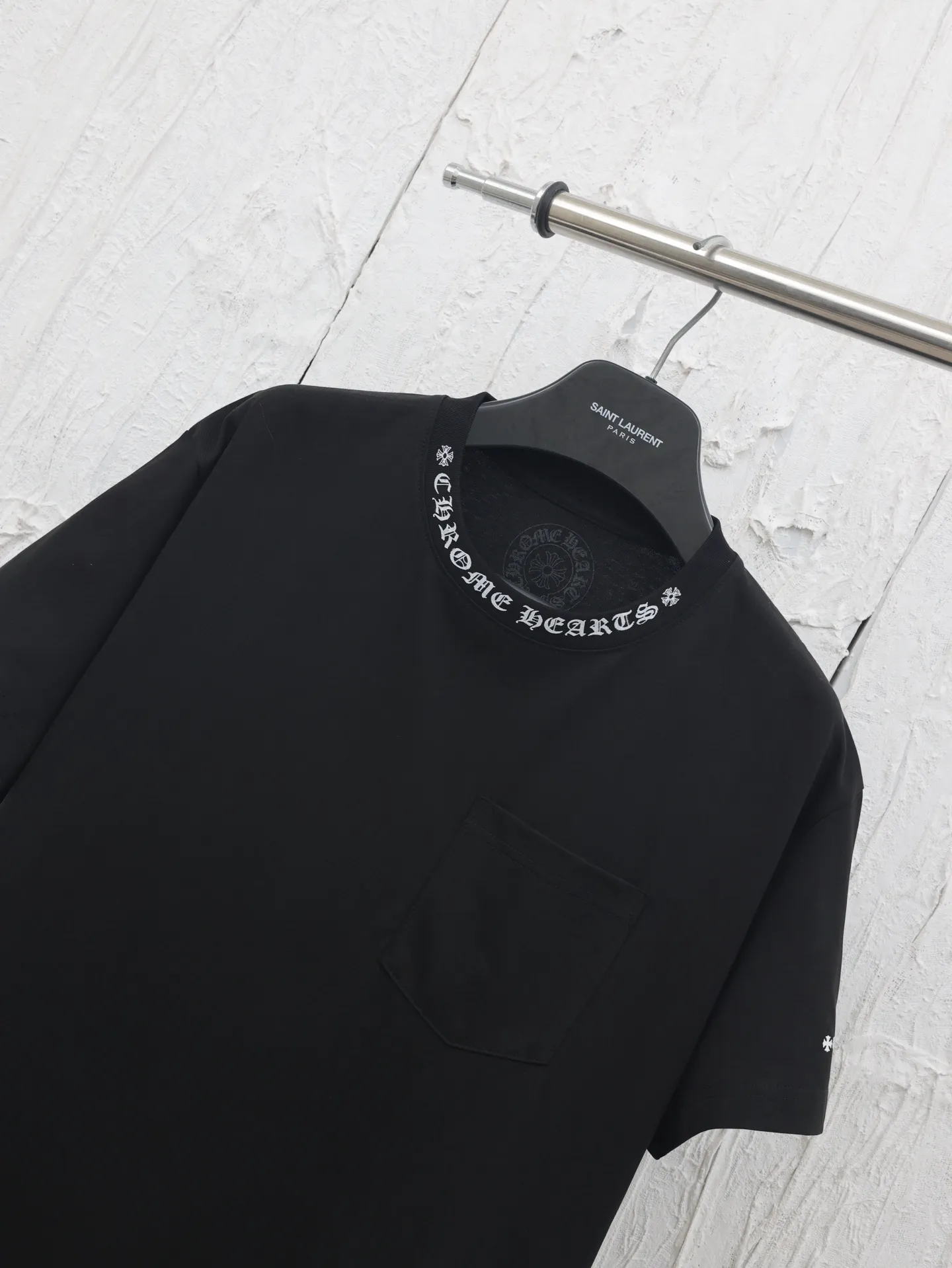 🅿️280 Chrome Hearts*/Chrome Hearts 25 new style Sanskrit letter printed short-sleeved T-shirt with collar Size: S/M/L